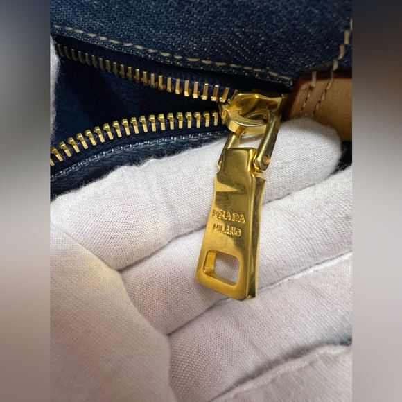 PRADA Large Denim Canapa Logo Tote-194 - Picture 10 of 16